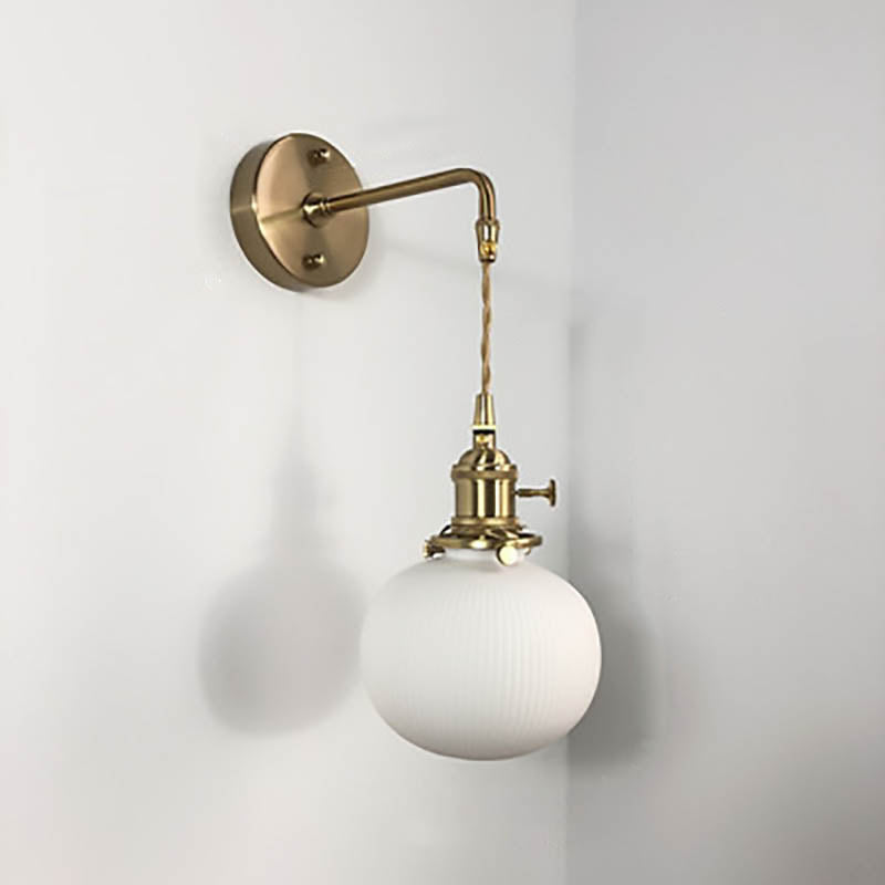 1-Light Brass and Lucite Sconce — Japanese Retro Minimalist Cylinder and Oval Design