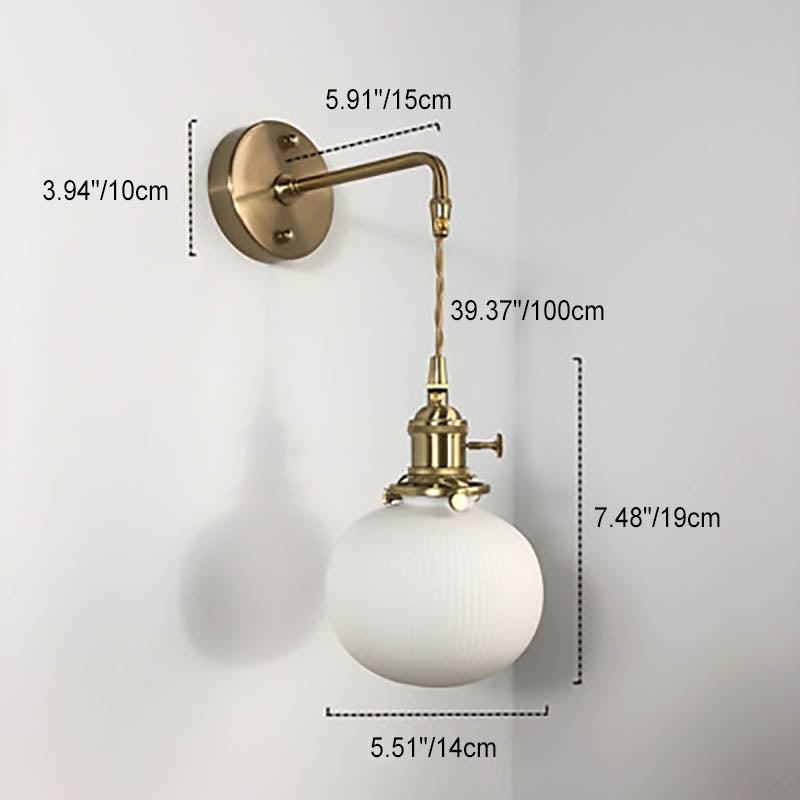 1-Light Brass and Lucite Sconce — Japanese Retro Minimalist Cylinder and Oval Design