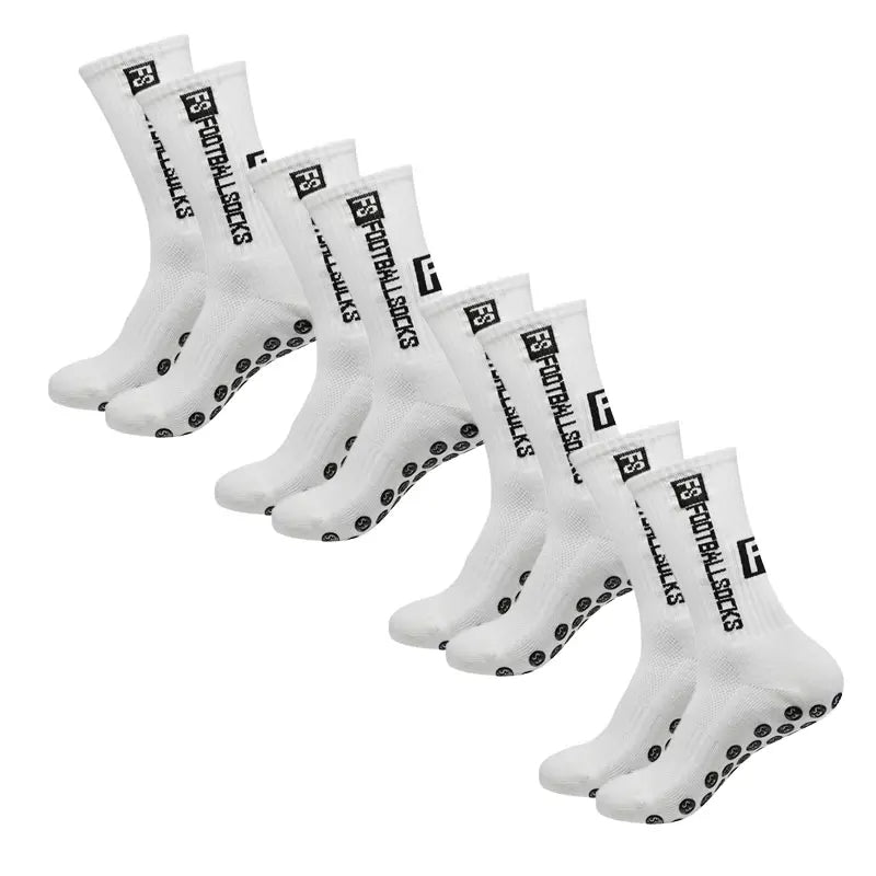 4 Pairs Football Sports Socks — Rubber Grip Anti-Slip Soles