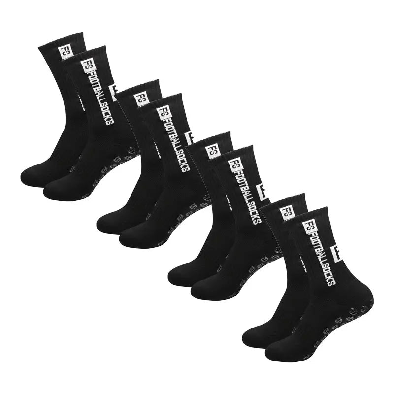 4 Pairs Football Sports Socks — Rubber Grip Anti-Slip Soles