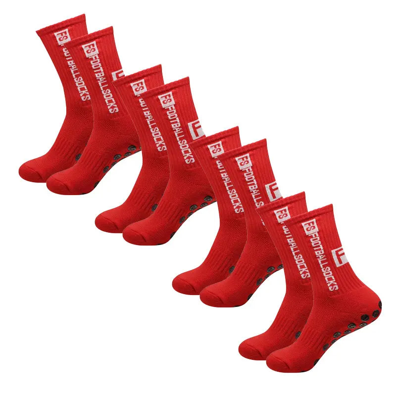 4 Pairs Football Sports Socks — Rubber Grip Anti-Slip Soles