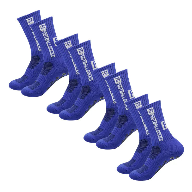 4 Pairs Football Sports Socks — Rubber Grip Anti-Slip Soles