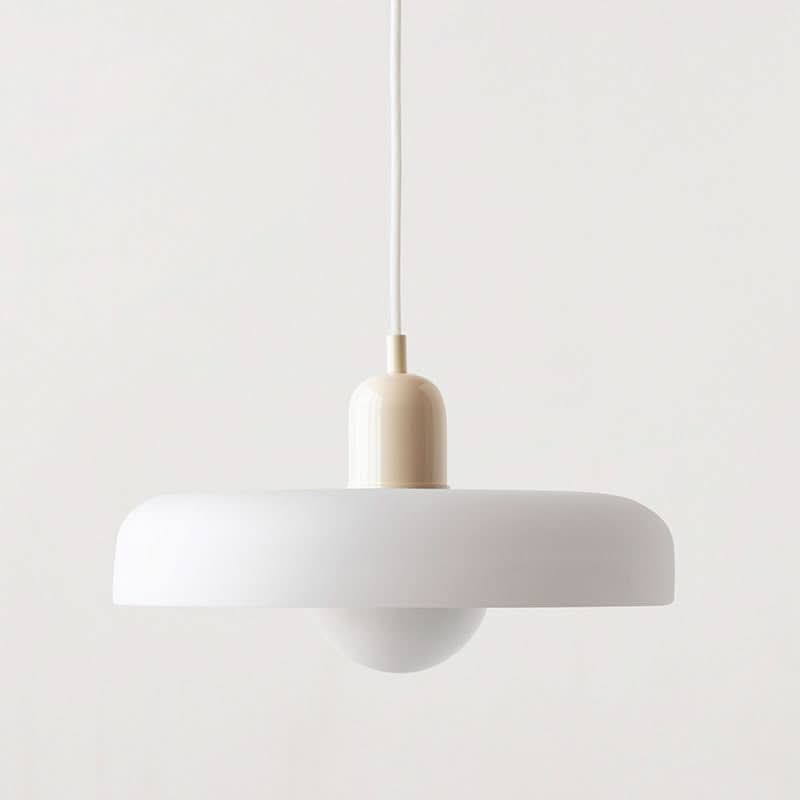 Lampa wisząca Bauhaus — kolorowy szklany klosz, regulowane zawieszenie