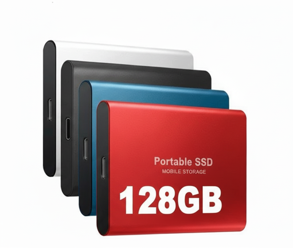 כונן SSD חיצוני נייד בנפח 128GB – חיבור USB-C, מהירות העברת נתונים גבוהה