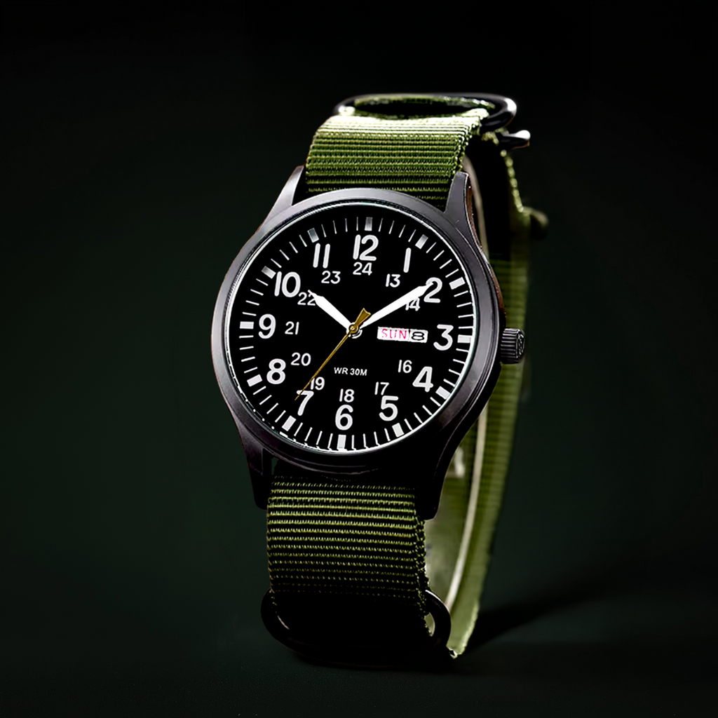 Reloj de exterior de acero inoxidable para hombre – Estilo militar resistente y resistente al agua