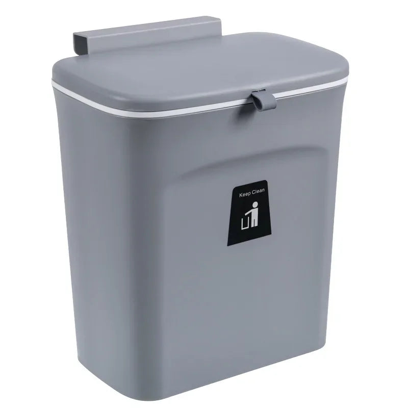 Rectangular Wall-Mounted Trash Can with Lid – 7L and 9L Sizes
