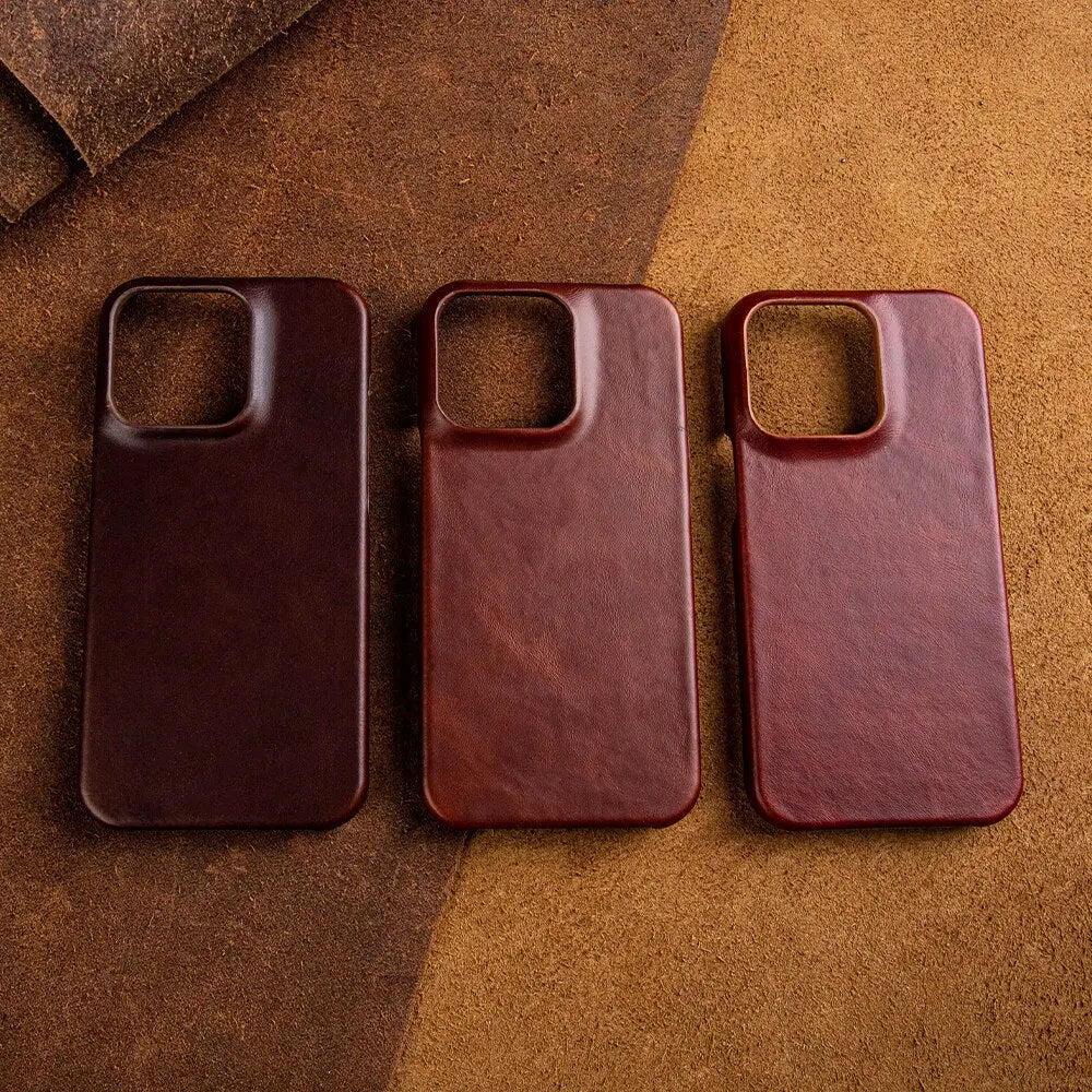 Étui pour iPhone RoyalLeather en cuir véritable de vache — Fabrication artisanale