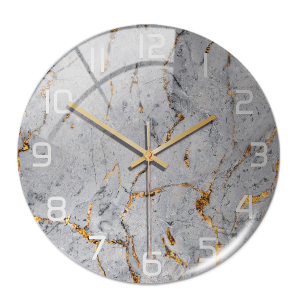 שעון קיר באפקט שיש MarbleTime — עיצוב עגול עכשווי
