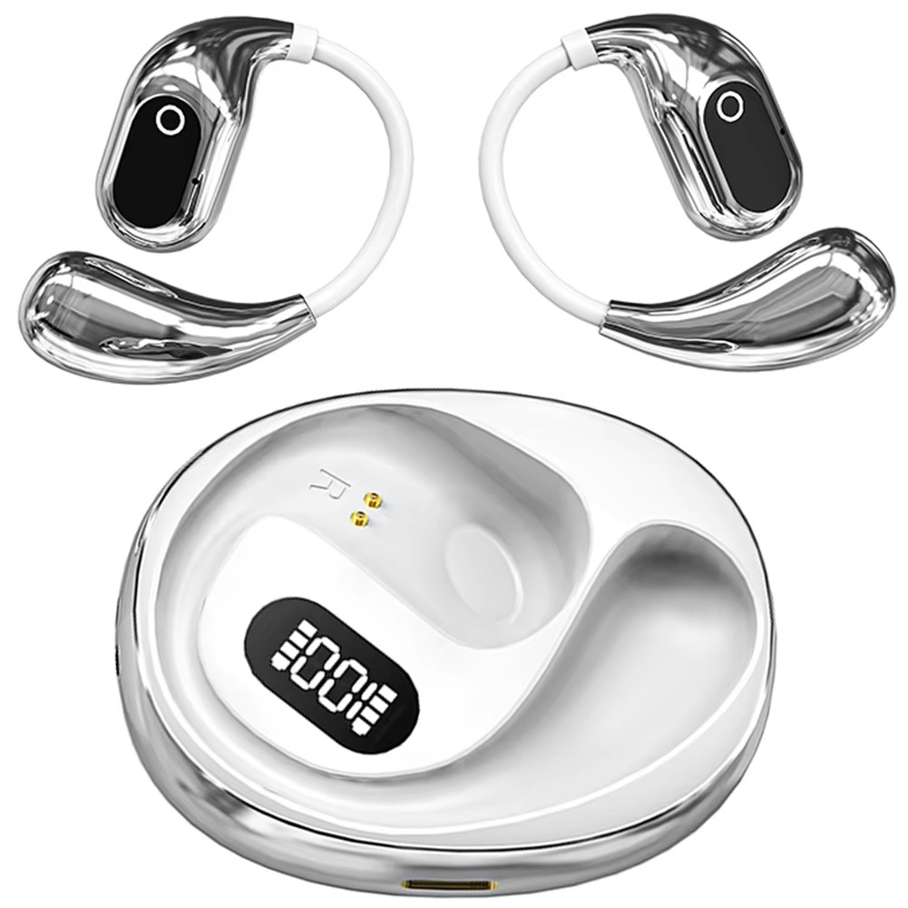 AI-smart-oversættelsesøretelefoner med åbent design — Bluetooth 5.3, synkronisering af sprog i realtid, let pasform, opladningsetui