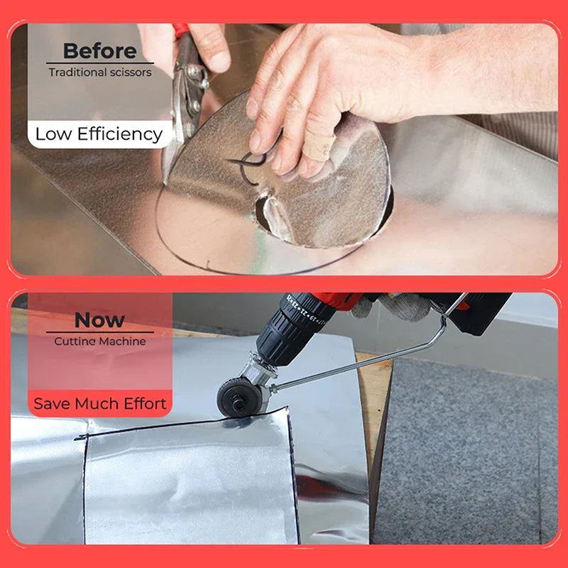 Double-Headed Sheet Metal Cutter — High-Speed Rotor Blades, Sharp Cutting Edge, Fast Cutting Performance