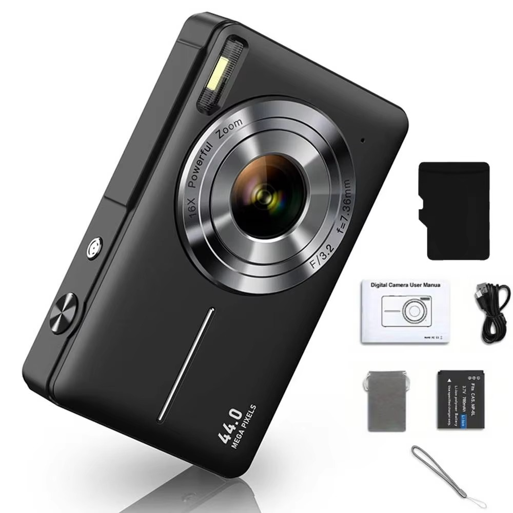 מצלמה דיגיטלית לילדים — 1080P HD, 44MP, זום פי 16