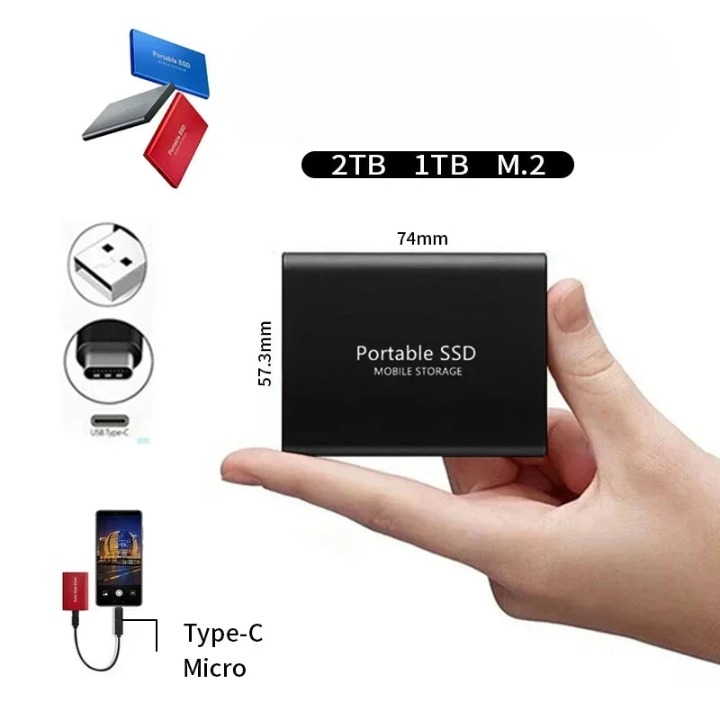 כונן SSD חיצוני נייד בנפח 128GB – חיבור USB-C, מהירות העברת נתונים גבוהה