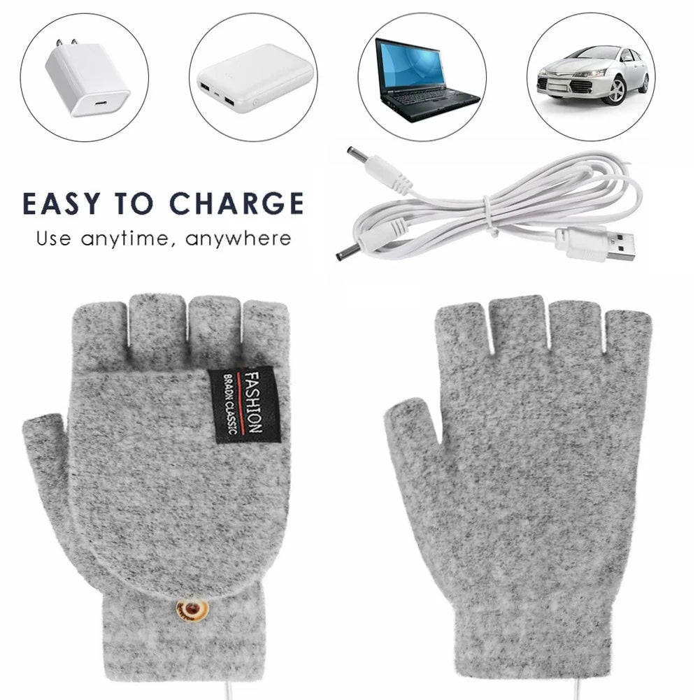 USB Rechargeable Heated Gloves — Three Adjustable Heat Levels