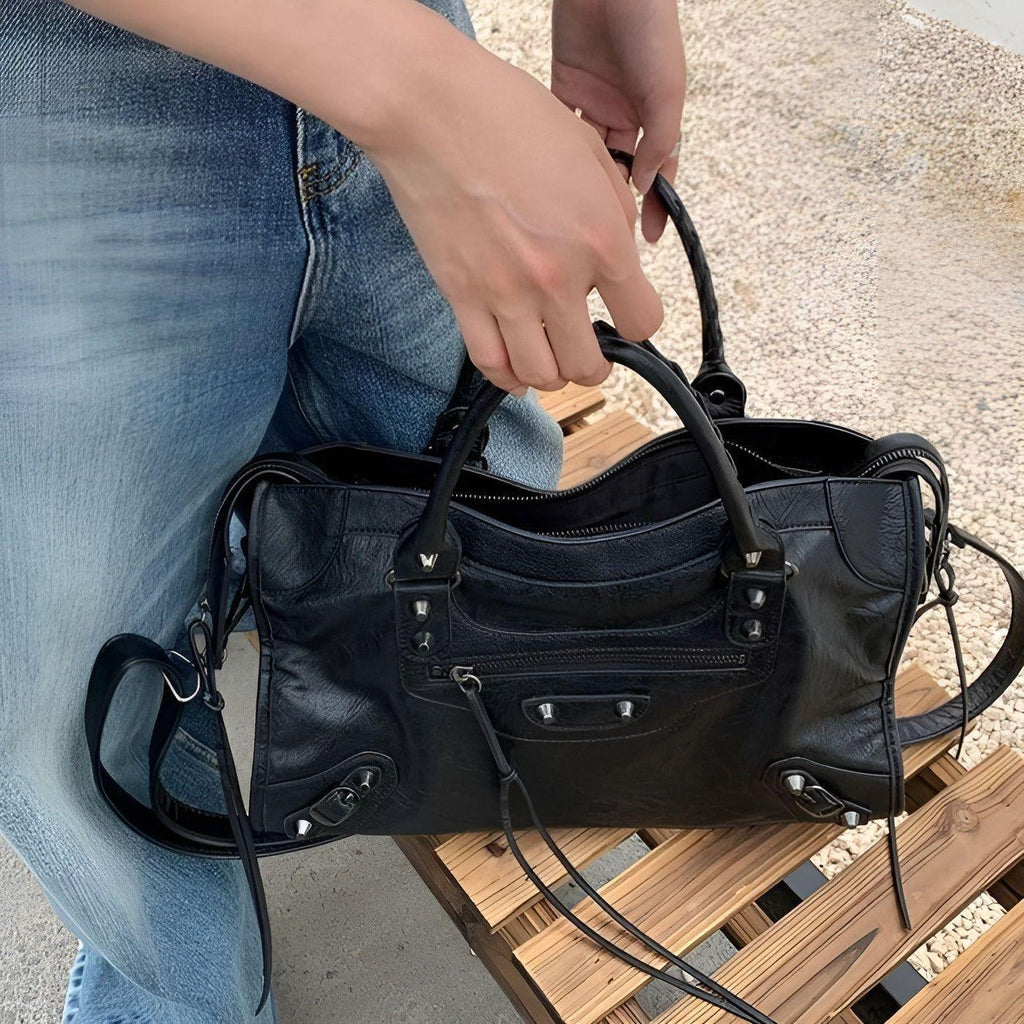 Salome Bag — Spacious PU Leather Handbag in Black