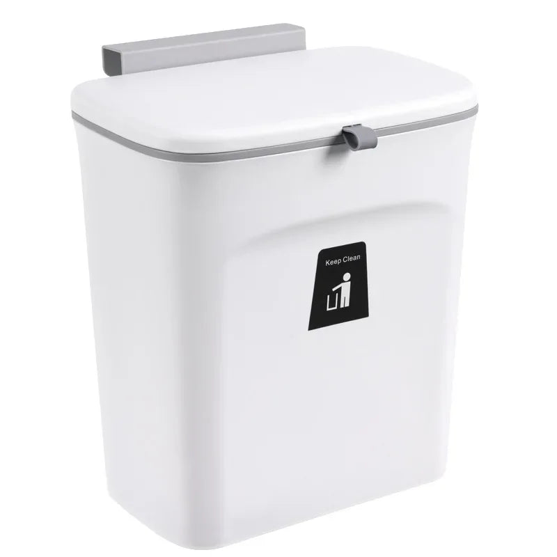 Rectangular Wall-Mounted Trash Can with Lid – 7L and 9L Sizes