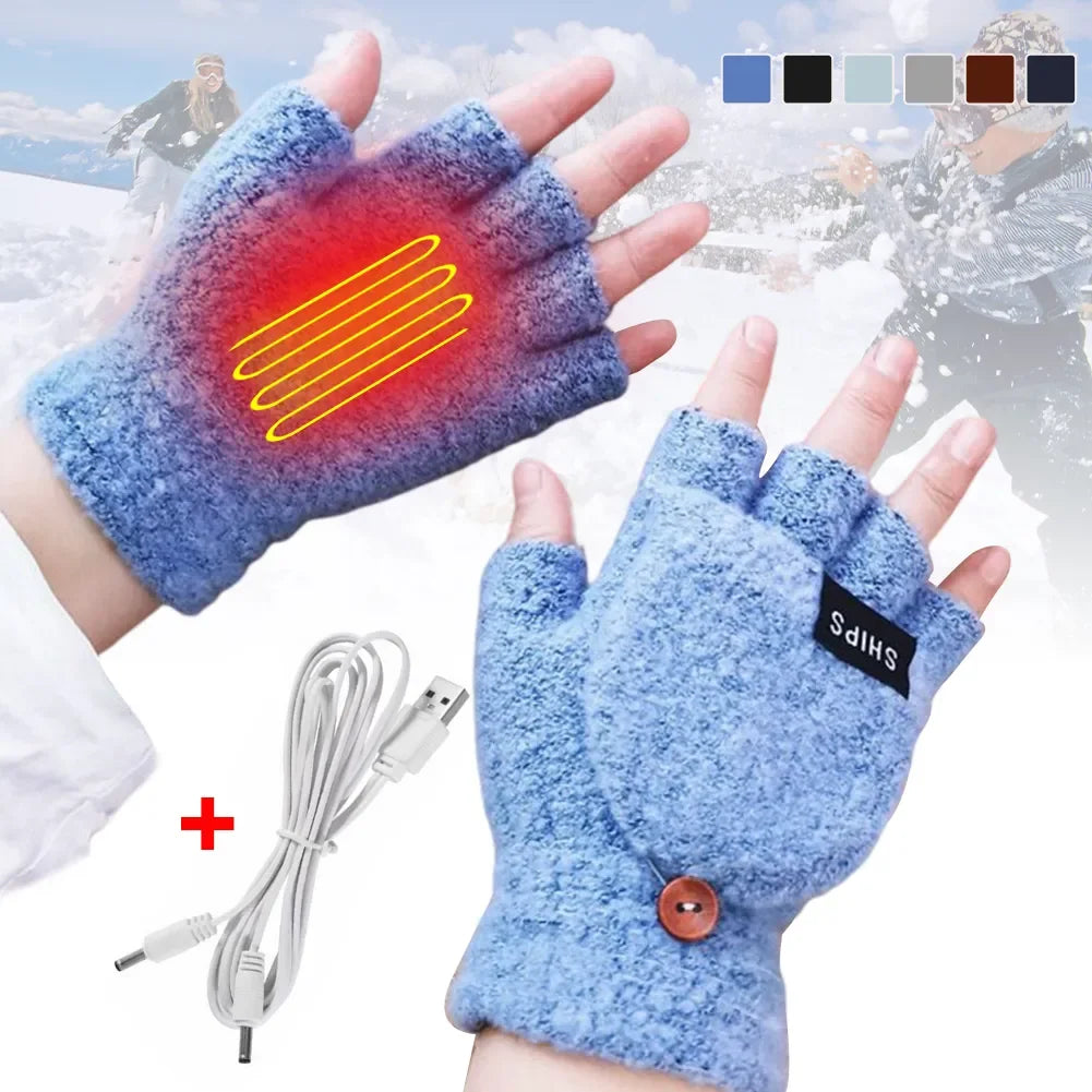 USB Rechargeable Heated Gloves — Three Adjustable Heat Levels