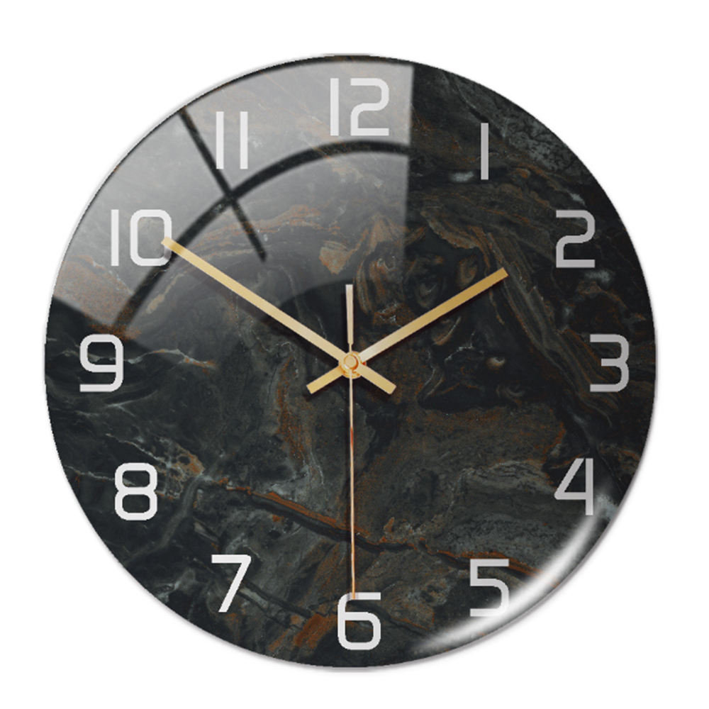 שעון קיר באפקט שיש MarbleTime — עיצוב עגול עכשווי