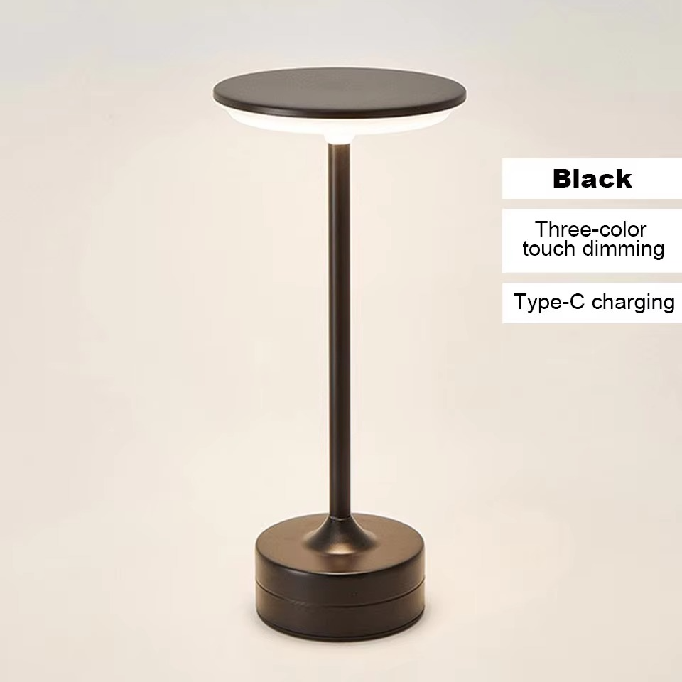مصباح طاولة LED بمستشعر لمس — قابل لإعادة الشحن عبر USB، تصميم مدمج