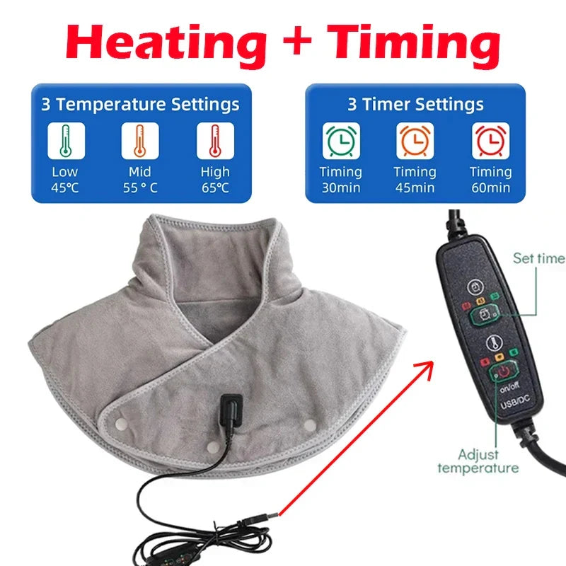 Neck and Shoulder Massager — USB Heating Pad and Vibration