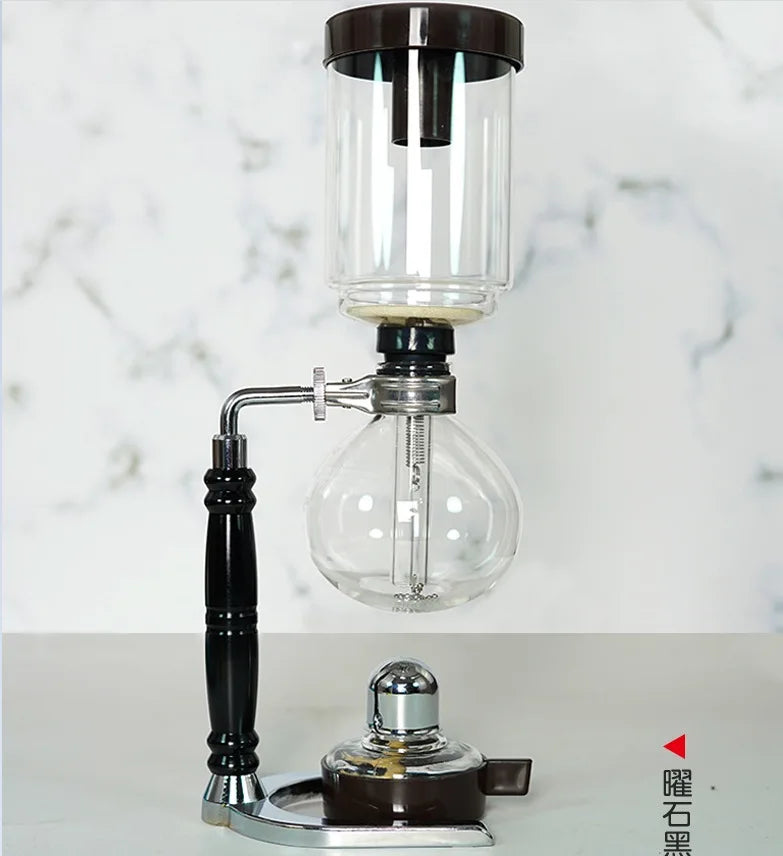 Siphon Coffee Brewer Set — 3 or 5 Cup Capacity, Barista Accessory Kit, Elegant Design