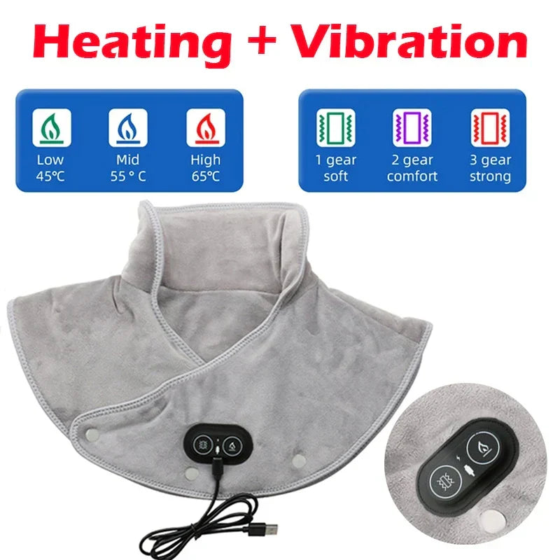 Neck and Shoulder Massager — USB Heating Pad and Vibration