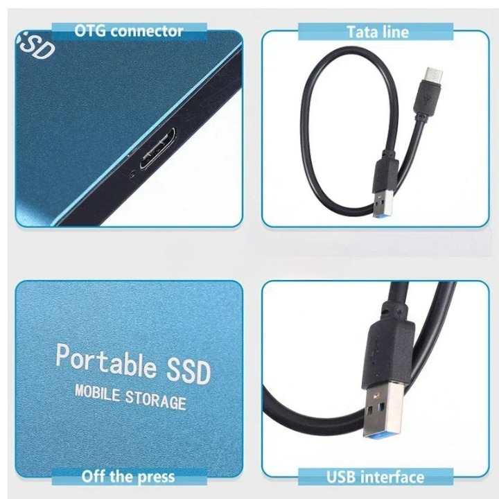 כונן SSD חיצוני נייד בנפח 128GB – חיבור USB-C, מהירות העברת נתונים גבוהה