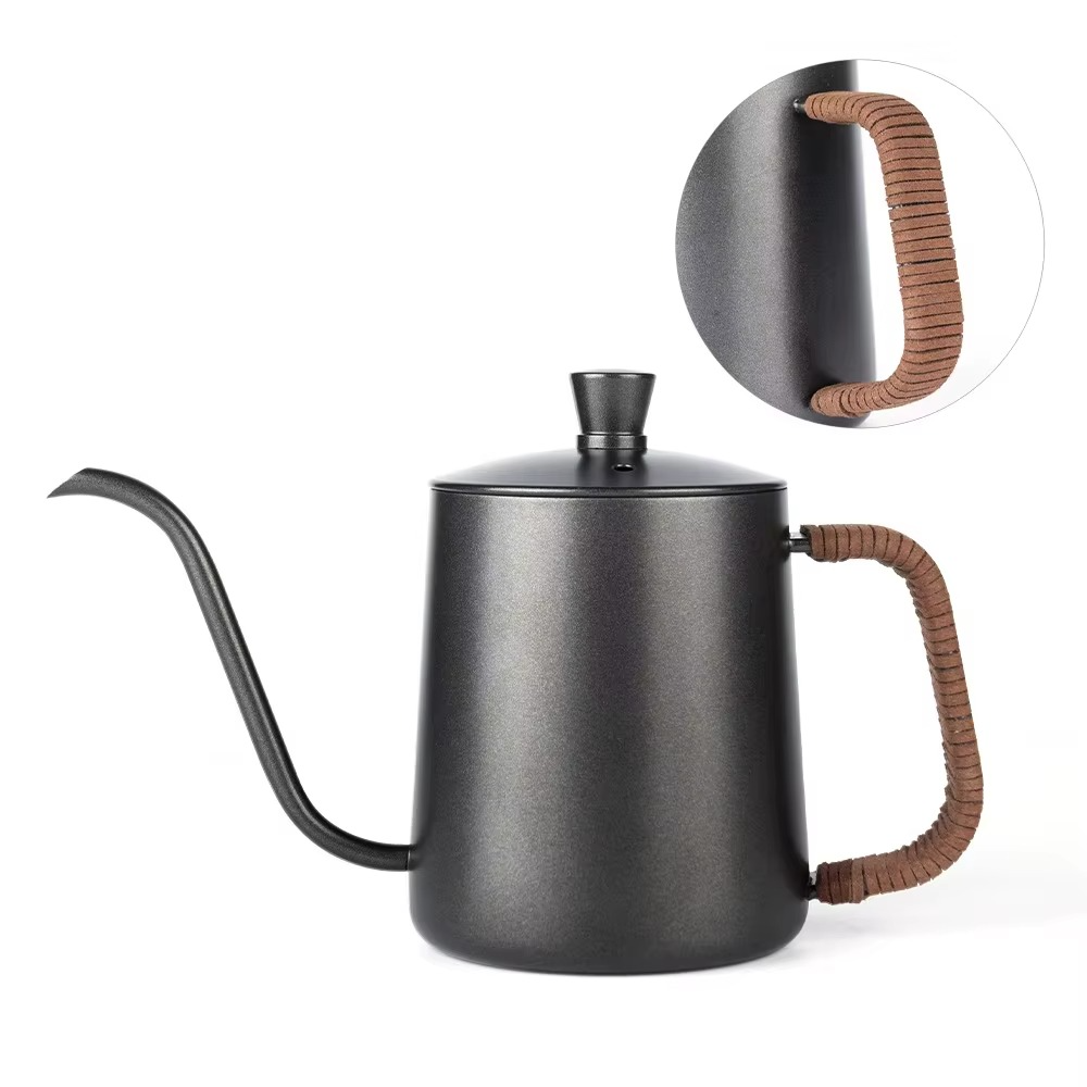 Cană premium pentru cafea, cu picurare, din oțel inoxidabil — cioc de turnare de precizie