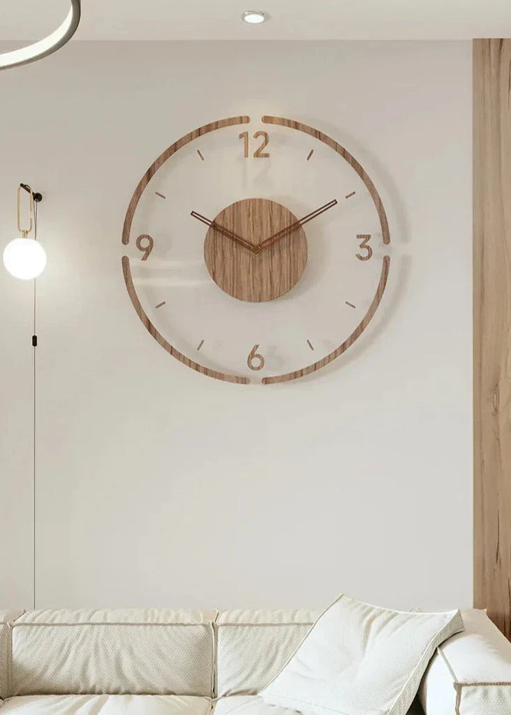Moderne minimalistische Holzwanduhr – Skandinavisches Massivholz, leises Quarzwerk, analoge Anzeige, 30 cm oder 35 cm Durchmesser