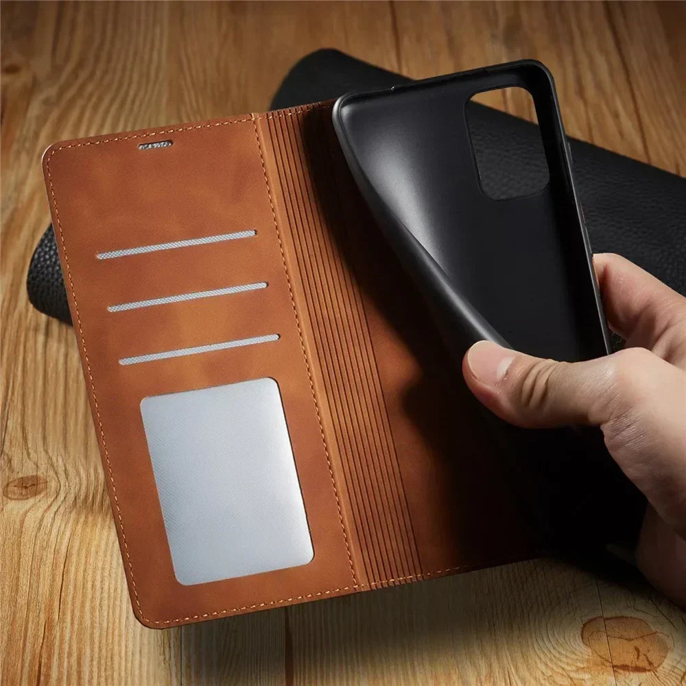 Samsung Magnetic Leather Case — Stylish Profile, Secure Magnetic Clasp