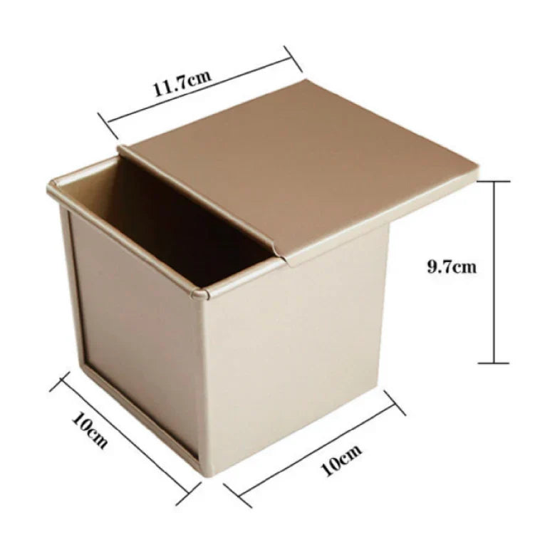 Molde para pan de aleación de aluminio con tapa — Revestimiento antiadherente, tamaños de 250g/450g/600g/750g/900g/1000g