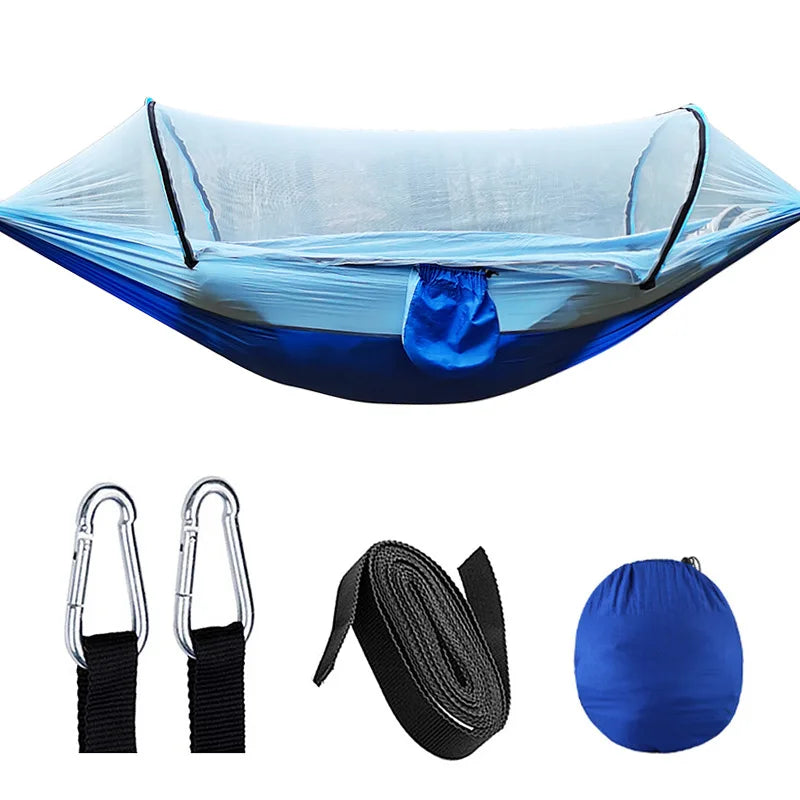 OutdoorRelax Mosquito Net Hammock — Quick Release Suspension, 200 kg Load Capacity