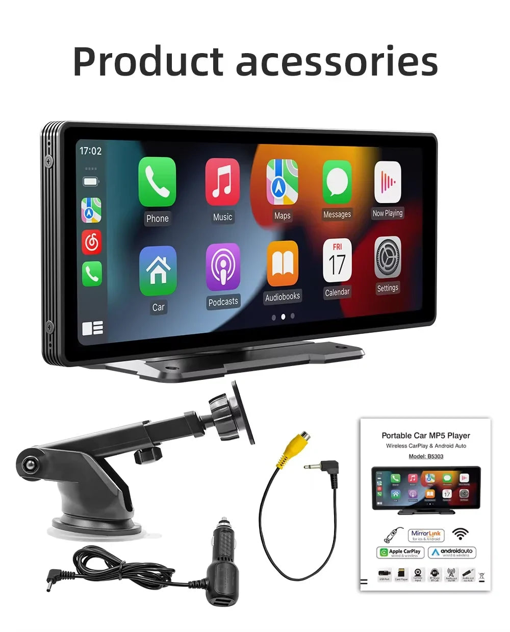 Universal 10.26-Inch Car Multimedia Player — Integrated Wireless CarPlay & Android Auto Support