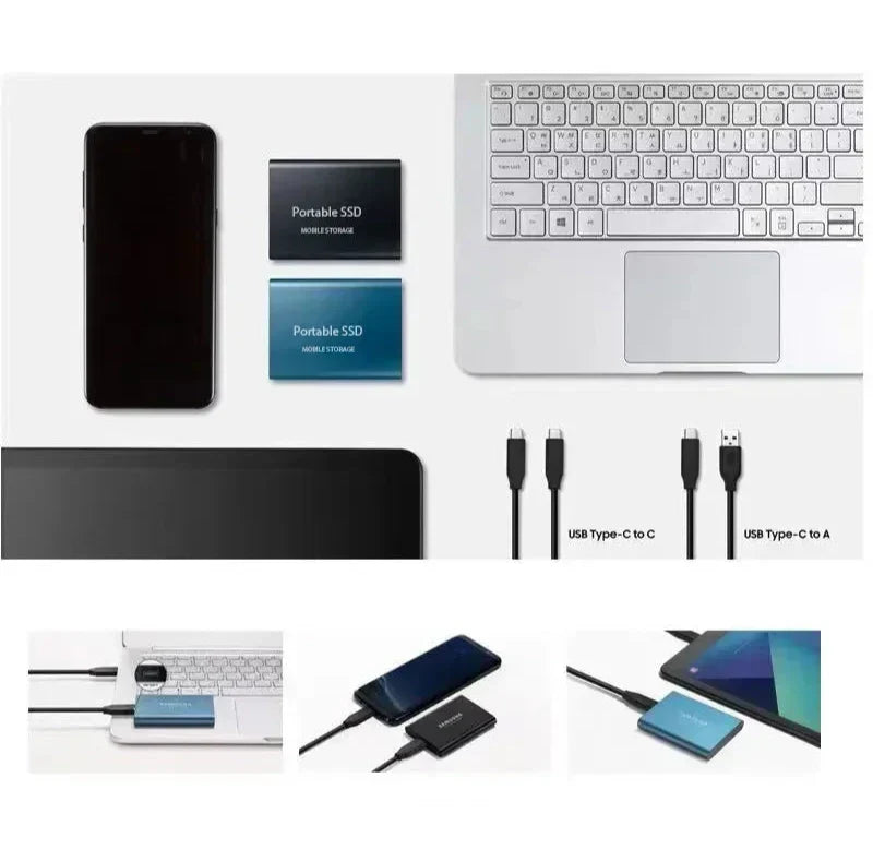 כונן SSD חיצוני נייד בנפח 128GB – חיבור USB-C, מהירות העברת נתונים גבוהה