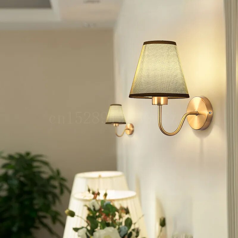 RusticGlow Wall Lamp — American Style Fabric Design