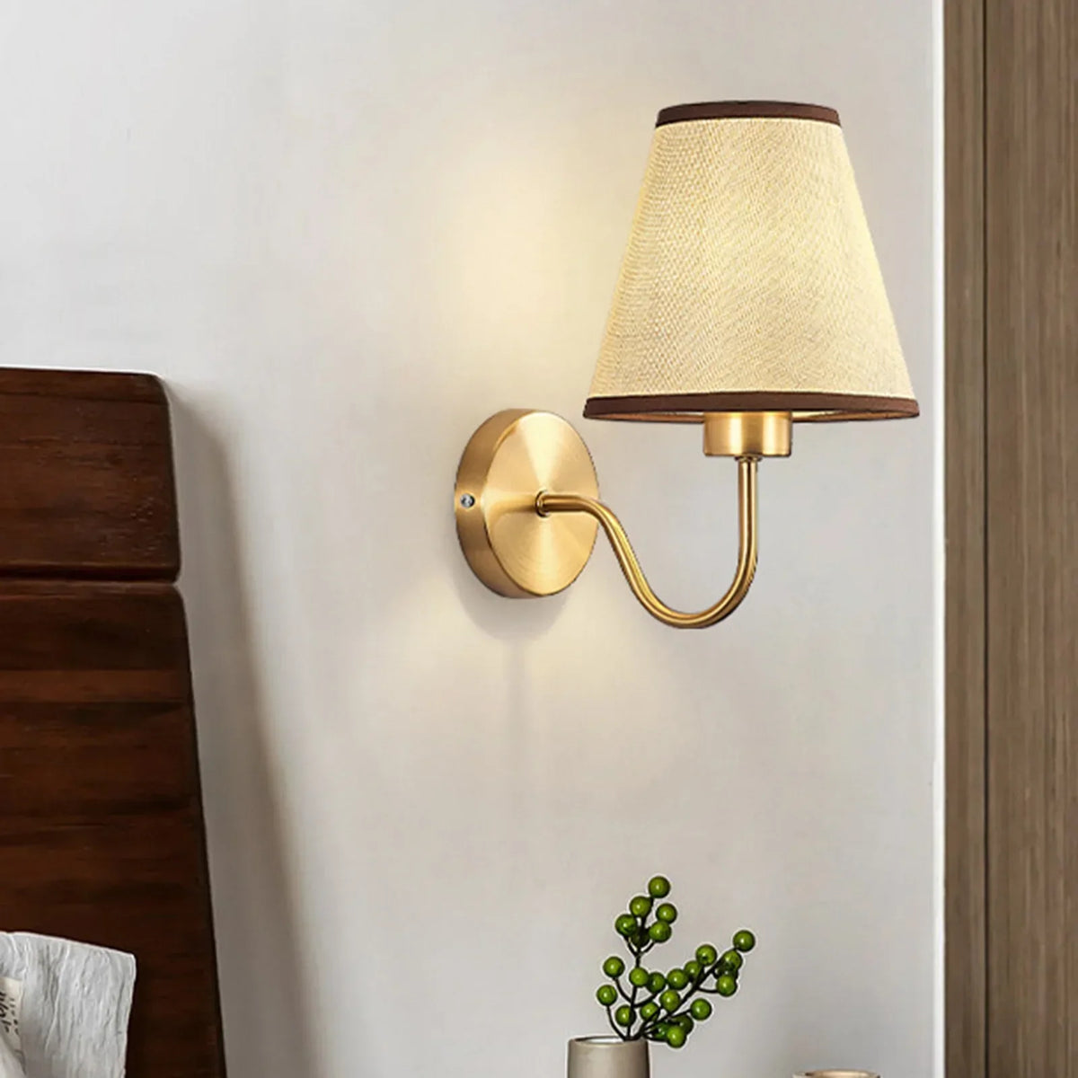 RusticGlow Wall Lamp — American Style Fabric Design