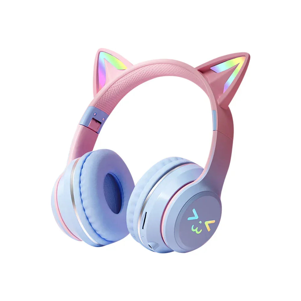 Foldable RGB Bluetooth Headphones — Wireless Connectivity