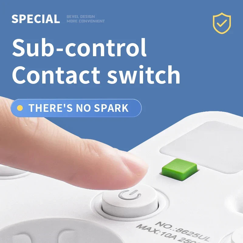 VOLTRIQ ProLine Multi-Socket Strip — 3–4 Sockets, 2× USB, 1× Type-C, 2500W Capacity, Surge Protection and Control Switch