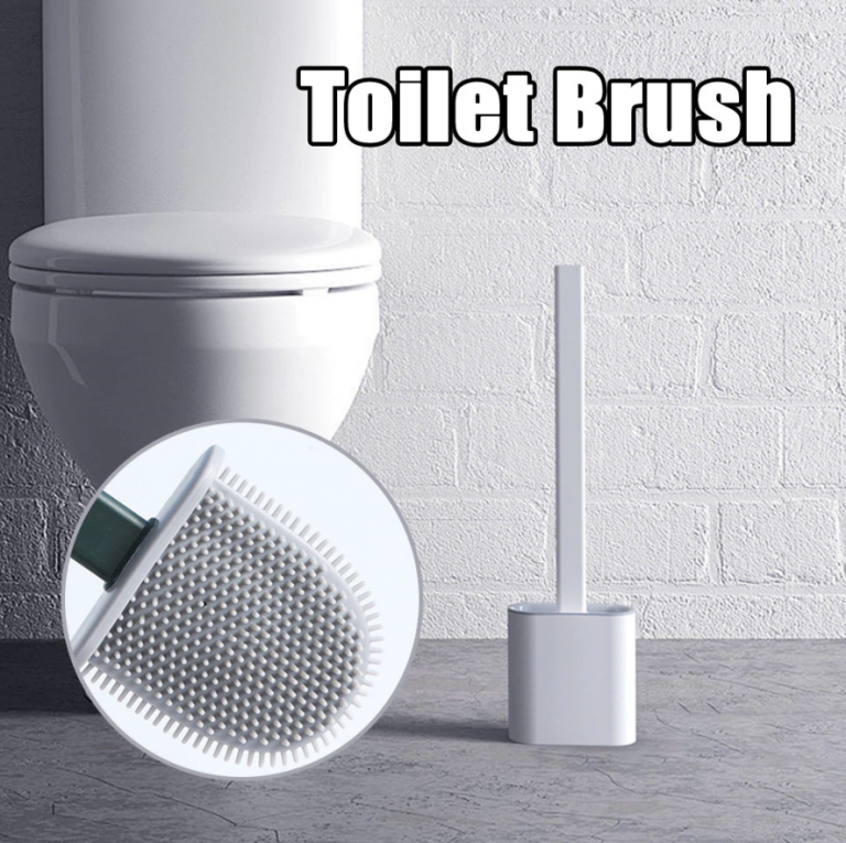 FlexiClean Toilet Brush — Antibacterial Silicone Design, Flexible Brush Head