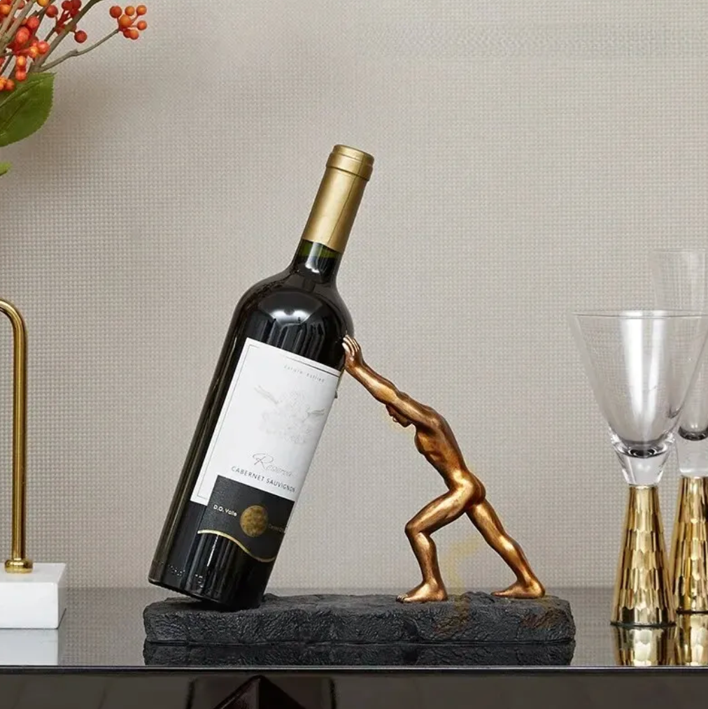 VinoLuxワインボトルホルダー - プレミアムデザイン、ラグジュアリーなインテリアアクセント