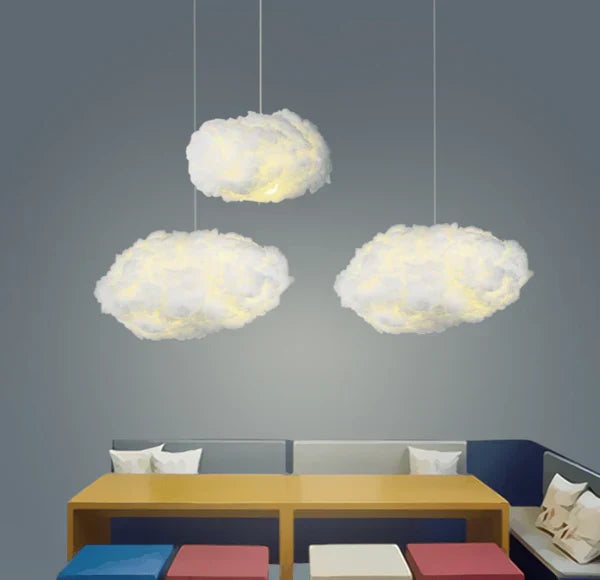 مصباح Dreamy Cloud — مصنوع من الحديد والقطن، قاعدة E27، أسود أو ذهبي