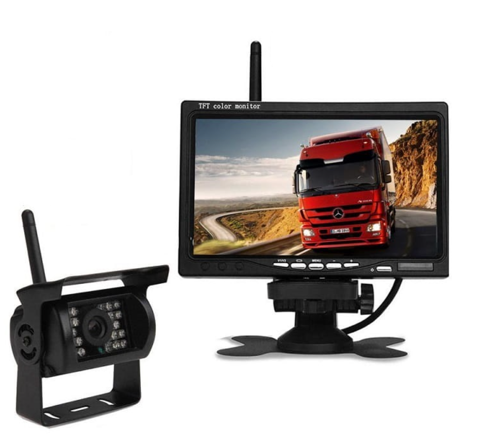 Sistema de cámara de reversa inalámbrica — Pantalla de 7 pulgadas, vista trasera gran angular