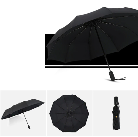 Windproof Storm Umbrella — Auto Open Button, Single Hand Operation
