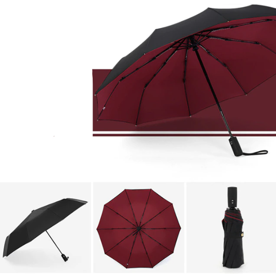 Windproof Storm Umbrella — Auto Open Button, Single Hand Operation