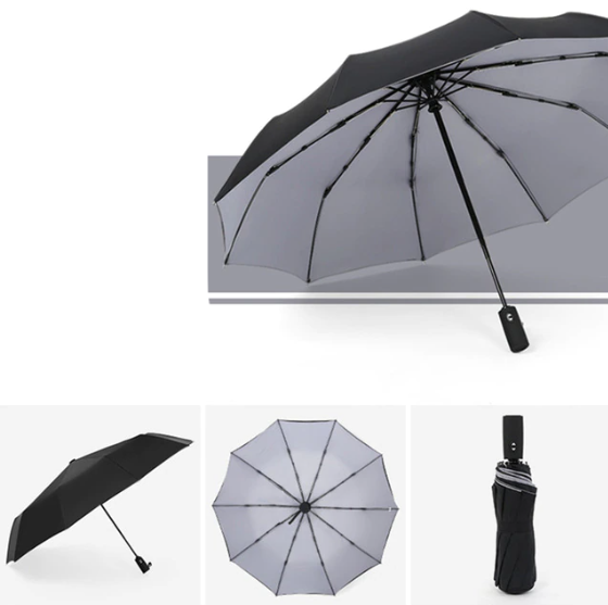 Windproof Storm Umbrella — Auto Open Button, Single Hand Operation