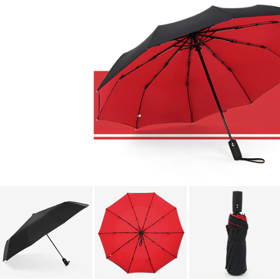 Windproof Storm Umbrella — Auto Open Button, Single Hand Operation