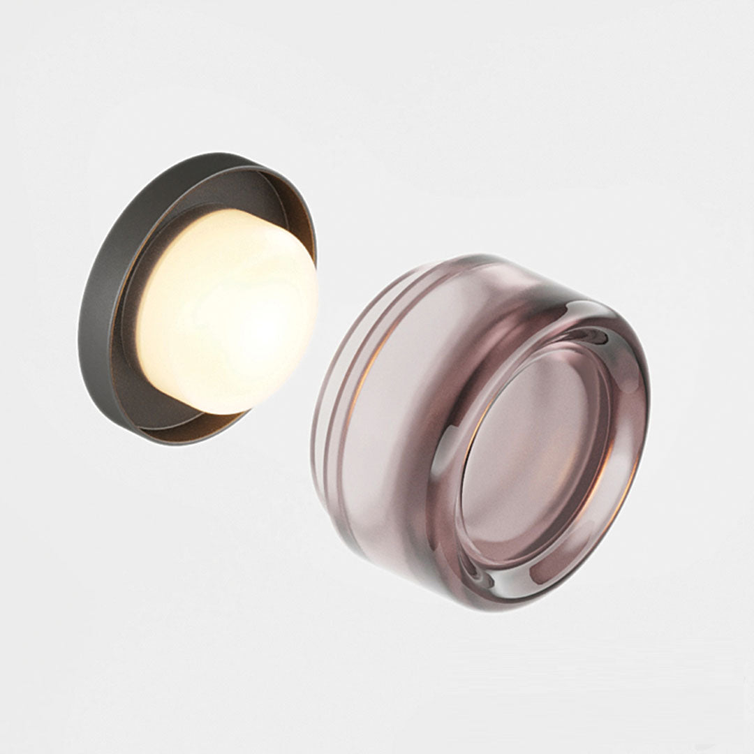 Lámpara de pared LumièreLux con relieve — estructura metálica moderna y pantalla de vidrio