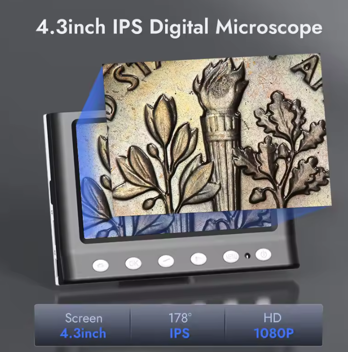 Ψηφιακό μικροσκόπιο — Οθόνη 4.3 Inch, μεγέθυνση 1000X