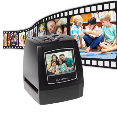 35mm skener diapozitivů — samostatná funkce, integrovaný LCD náhled, slot na SD kartu