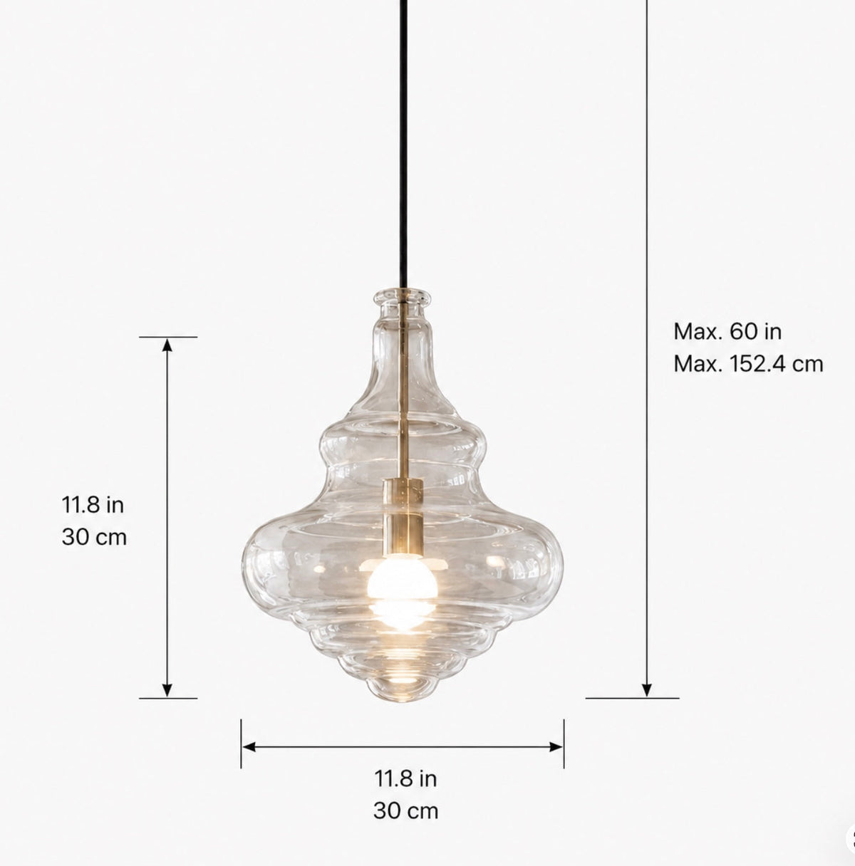 Modern Glass LED Pendant Light — Adjustable Hanging Ceiling Fixture
