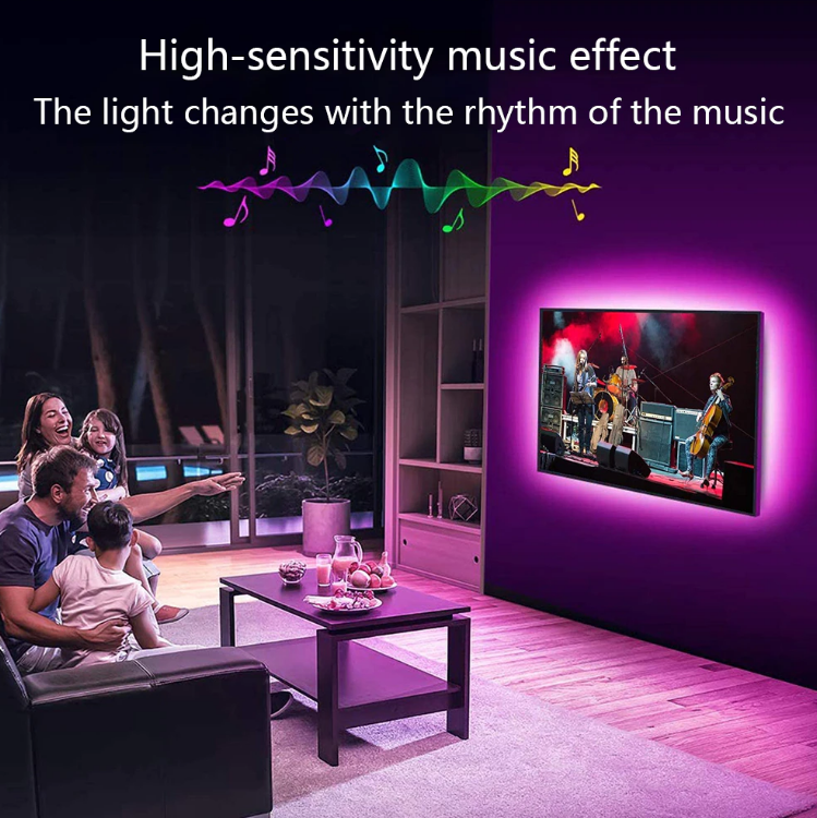 LED-lichtstrips — RGB 5050-design, draadloze Bluetooth-bediening, flexibele rol